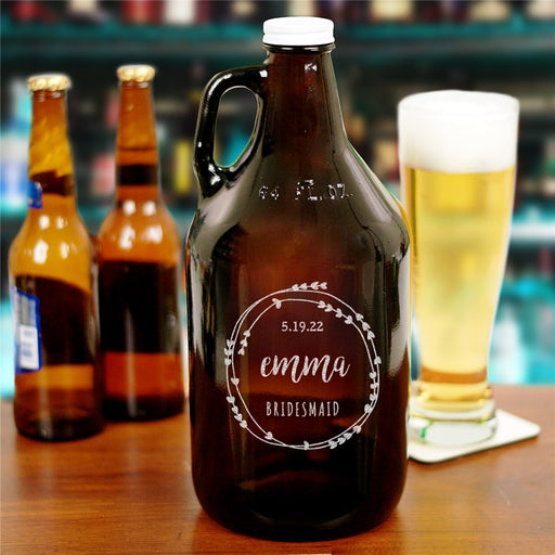 Engraved Beer Growler - Personalized Bridal Party Gift - Way Up Gifts