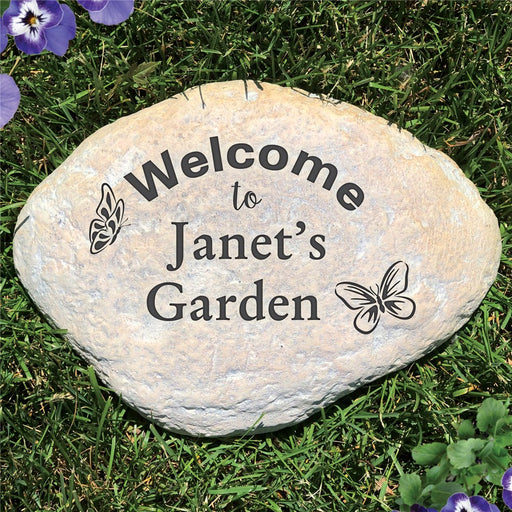 Butterfly Design Personalized Garden Stone - Realistic Resin Design with Hide a Key - Way Up Gifts