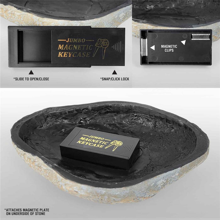 Family Address Personalized Garden Stone - Realistic Resin Design with Hide a Key - Way Up Gifts