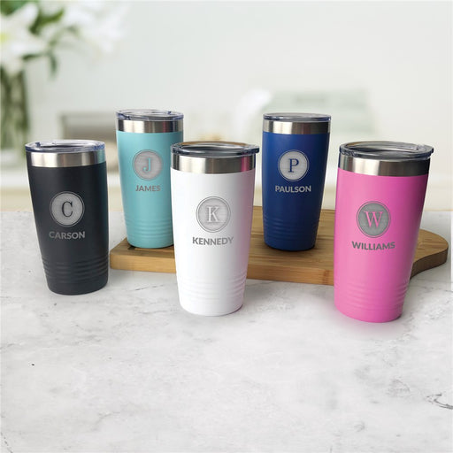 Engraved Initial And Family Name Tumbler - Way Up Gifts