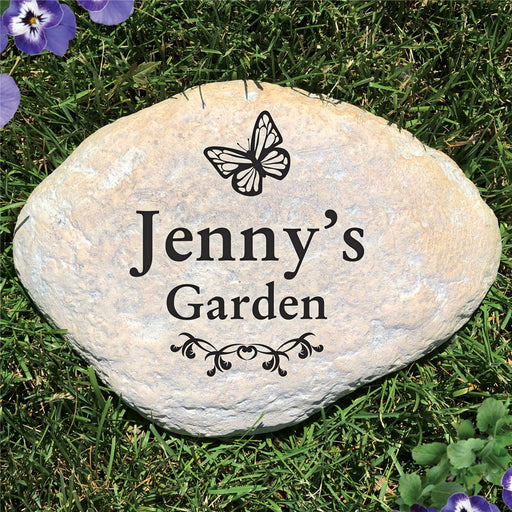 Butterfly Garden Large Decorative Stone - Realistic Resin Design with Hide a Key - Way Up Gifts