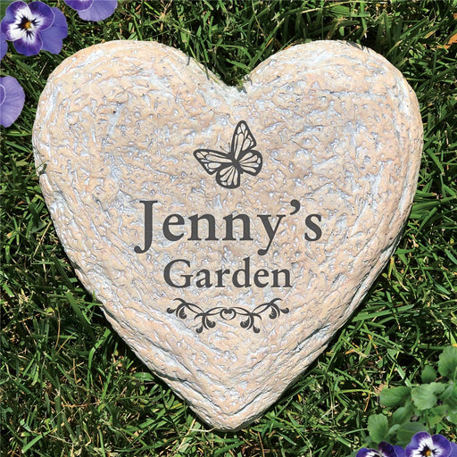 Butterfly Heart Garden Stone - Realistic Resin Design - Way Up Gifts