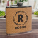 Personalized Cork Flask for Groomsmen - Circular Lines Design - Way Up Gifts
