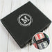 Engraved Poker Set - Groomsmen Gift with Striped Circle Design - Way Up Gifts