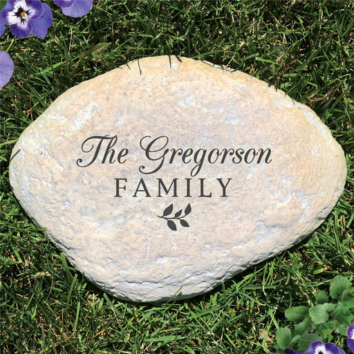 Family Name with Baby Branch Garden Stone - Realistic Resin Design with Hide a Key - Way Up Gifts