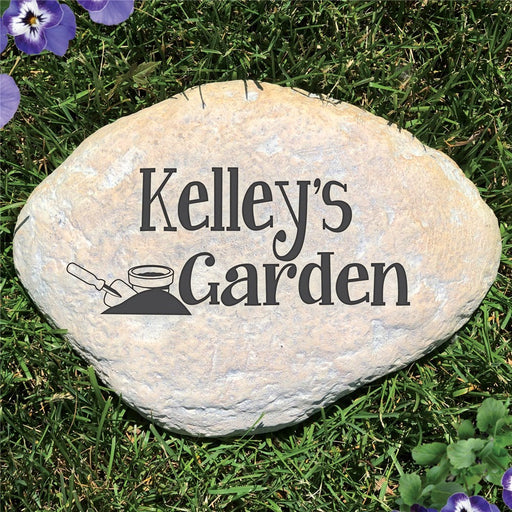 Personalized Name Garden Stone - Realistic Resin Design with Hide a Key - Way Up Gifts