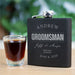 Engraved Matte Black Stainless Steel Flask - Classic Groomsmen Gift - Way Up Gifts