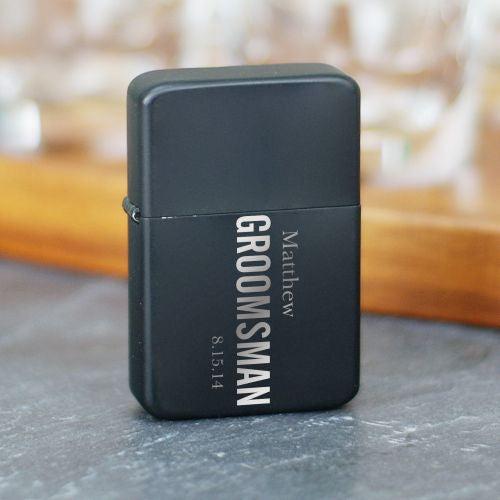Personalized Black Matte Wedding Party Lighter - Custom Engraved Gift - Way Up Gifts