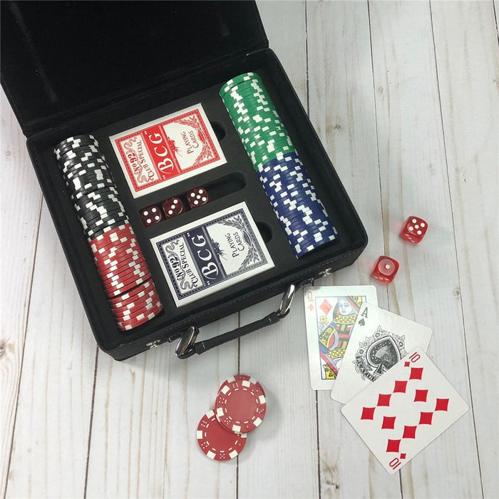 Custom Poker Set for Groomsmen - Engraved Circle Name Design - Way Up Gifts