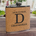 Engraved Groomsmen Cork Flask - Personalized with Name & Initial - Way Up Gifts