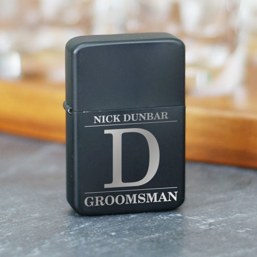 Personalized Black Matte Engraved Lighter - Groomsmen Gift - Way Up Gifts