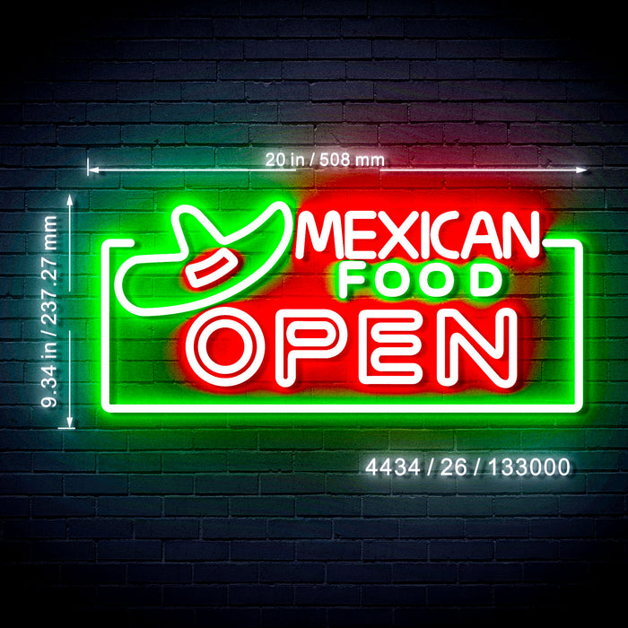 Restaurant Mexican Food Open Ultra-Bright LED Neon Sign - Way Up Gifts