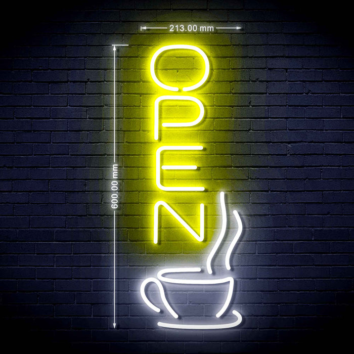 Vertical Open Coffee Ultra-Bright LED Neon Sign - Way Up Gifts