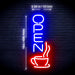 Vertical Open Coffee Flex Silicone LED Neon Sign - Way Up Gifts