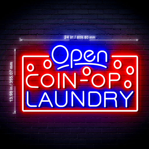 Laundromat Open Coin Operated Laundry Ultra-Bright LED Neon Sign - Way Up Gifts