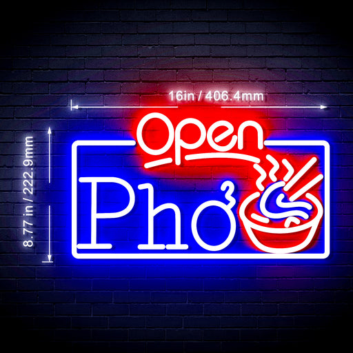 Open Pho Vietnam Noodles Flex Silicone LED Neon Sign - Way Up Gifts