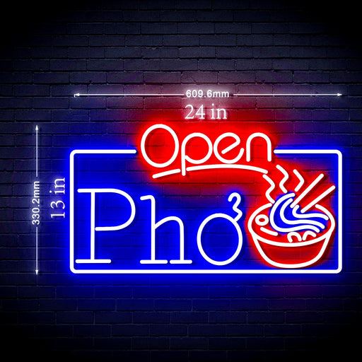 Open Pho Vietnam Noodles Ultra-Bright LED Neon Sign w/ Remote - Way Up Gifts