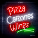 Pizza Calzones Wings Ultra-Bright LED Neon Sign w/ Remote - Way Up Gifts