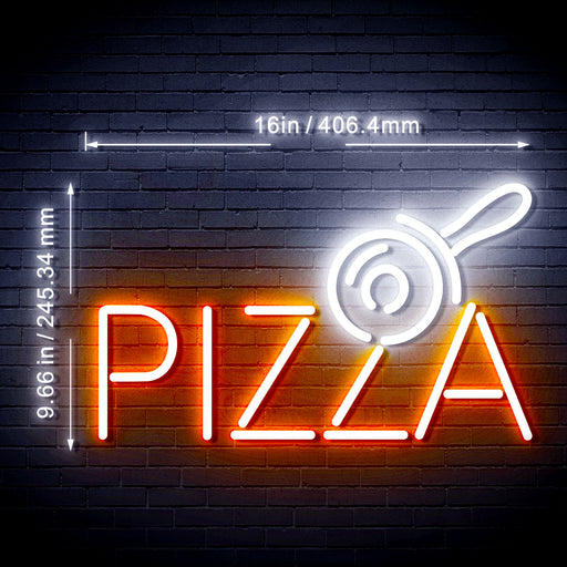 Pizza with Cutter Display Flex Silicone LED Neon Sign - Way Up Gifts