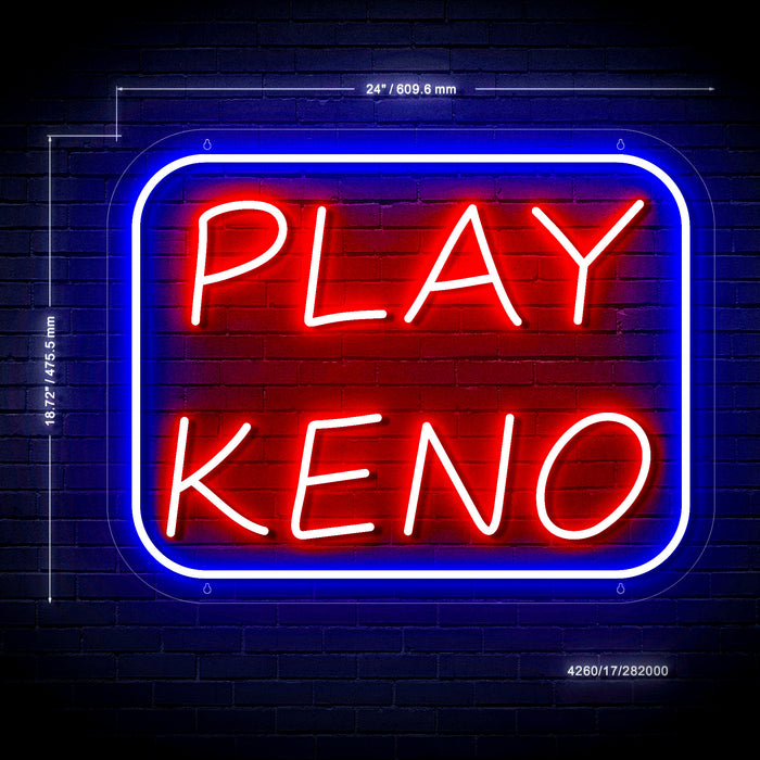 Play Keno Ultra-Bright LED Sign with Remote (Neon-Style, LED Technology) - Way Up Gifts
