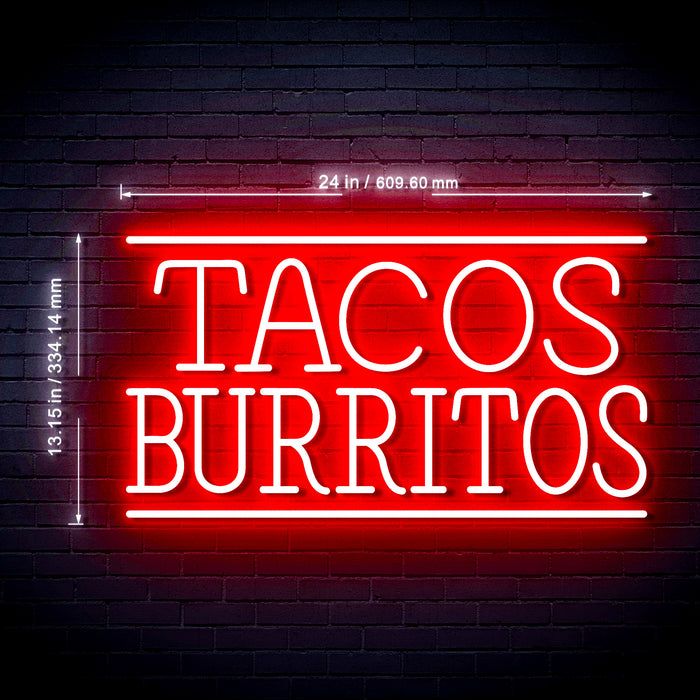 Mexican Tacos Burritos Ultra-Bright LED Sign with Remote (Neon-Style, LED Technology) - Way Up Gifts
