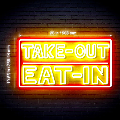 Restaurant Diner Take Out Eat In Ultra-Bright LED Neon Sign w/ Remote - Way Up Gifts