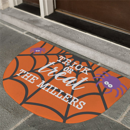 Trick or Treat Personalized Doormat - Custom Halloween Mat - Way Up Gifts