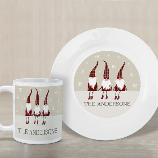 Welcome Gnome Plate & Mug Set - Personalized Gnome Coffee Set - Way Up Gifts