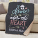 Personalized Home Is Where The Heart Is Sherpa Blanket - Custom Sentimental Throw Blanket - Way Up Gifts