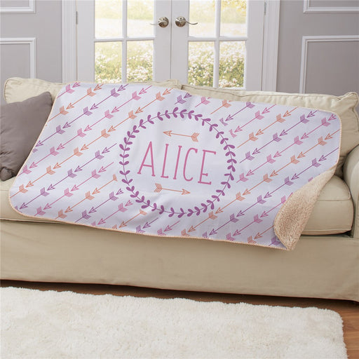 Personalized Arrows Sherpa Blanket - Arrow Design Blanket - Way Up Gifts