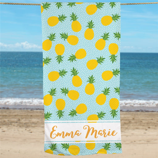 Pineapple Paradise Personalized Beach Towel - Way Up Gifts