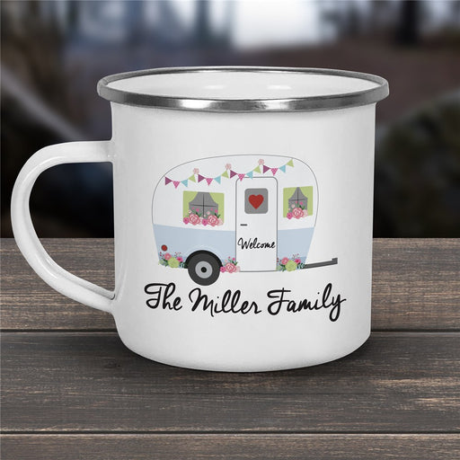 Spring Camper Coffee Mug - Personalized Camping Mug with Floral Design - Way Up Gifts