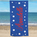 Stars & Stripes Patriotic Beach Towel - Custom Name - Way Up Gifts