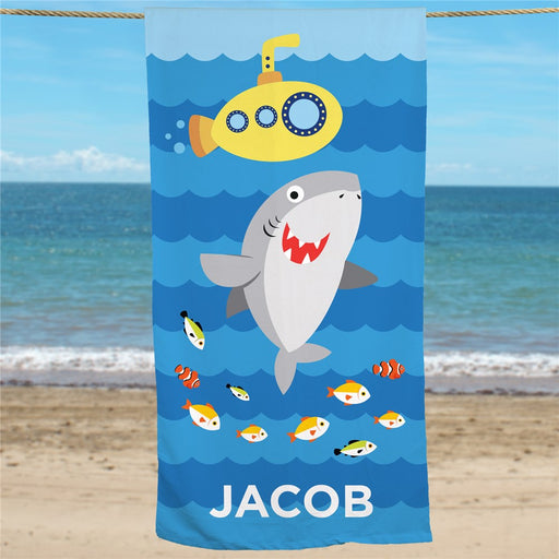 Kids Shark Personalized Summer Beach Towel - Way Up Gifts