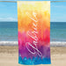 Vibrant Tie Dye Personalized Beach Towel - Way Up Gifts