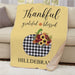 Personalized Welcome Buffalo Plaid Pumpkin Sherpa Blanket - Fall Gnome & Pumpkin Blanket - Way Up Gifts