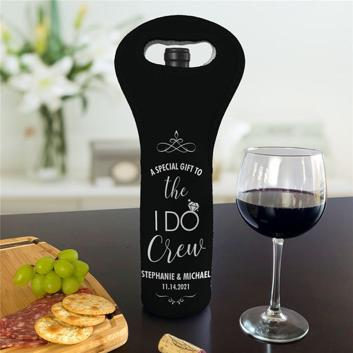 Insulated Wine Gift Bag - Personalized "I Do Crew" Bridal Party Favor - Way Up Gifts
