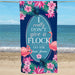Sassy Flamingo Quote Beach Towel - "Don't Give A Flock" - Way Up Gifts