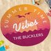 Summer Time Vibes Round Beach Towel - Custom Text - Way Up Gifts