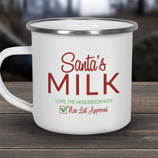 Santa's Milk Camper Mug - Personalized Holiday Mug - Way Up Gifts