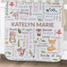 Personalized Woodland Creature Word Art Baby Sherpa Blanket 30" x 40" - Forest Theme Infant Throw - Way Up Gifts