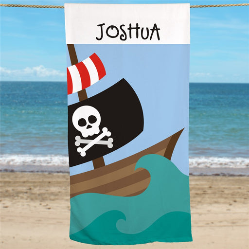 Custom Pirate Adventure Beach Towel for Kids - Way Up Gifts