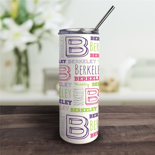 Personalized A is For Tumbler with Straw - Way Up Gifts