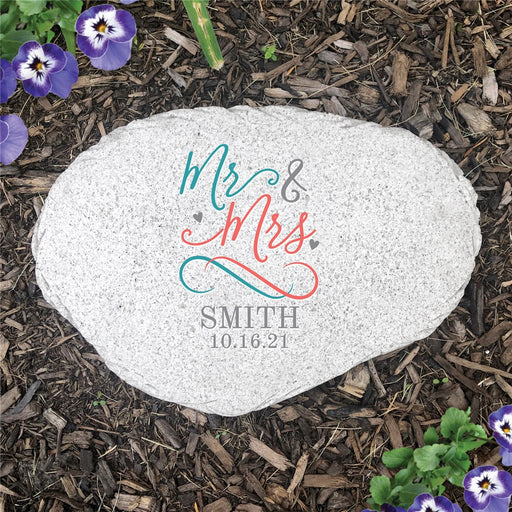 Mr. & Mrs. Wedding Garden Stone - Realistic Resin Design - Way Up Gifts