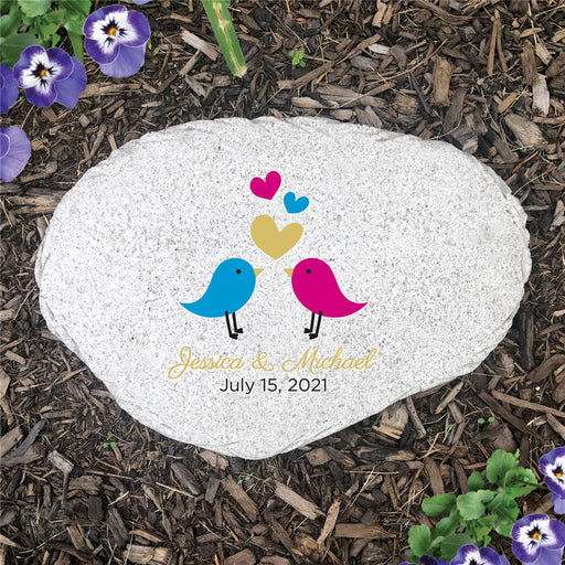 Love Birds Personalized Garden Stone - Realistic Resin Design - Way Up Gifts