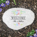 Floral Welcome Personalized Garden Stone - Realistic Resin Design - Way Up Gifts