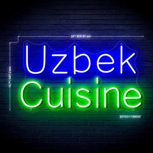 Uzbek Cuisine Ultra-Bright LED Sign with Remote (Neon-Style, LED Technology) - Way Up Gifts