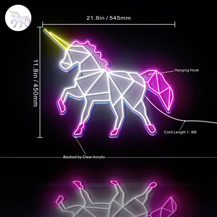 Origami Unicorn Ultra-Bright LED Neon Sign - Way Up Gifts