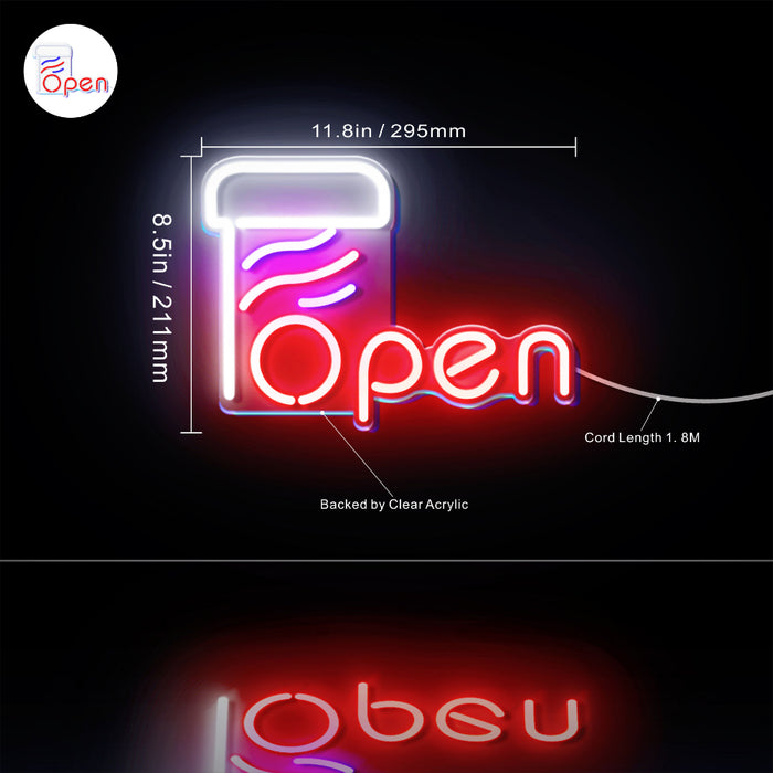 Barber Open Flex Silicone LED Neon Sign - Way Up Gifts