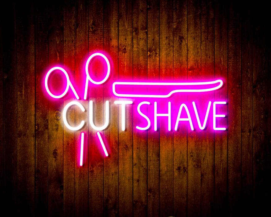 Barber Hair Cut Shave Flex Silicone LED Neon Sign - Way Up Gifts
